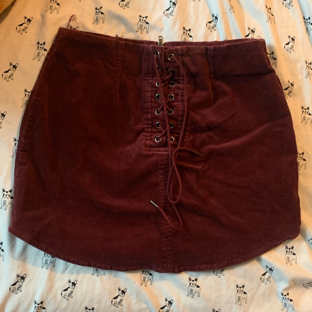 Soft red mini skirt